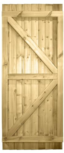 Bespoke Flat Top Wooden Garden Gate, 6ft x 2.5ft Feather Edge Fully Framed | Up to 180cm High x 75cm Wide, Made to Measure, Heavy Duty, Pressure Treated, Pedestrian Rear Gate Entry, Side Gate Entrance