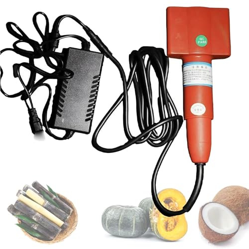 Éplucheur de canne à sucre électrique et coupe-noix de coco avec moteur en cuivre pur, couvercle de sécurité, raclage automatique, idéal pour la préparation de citrouille, taro, ananas