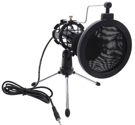 UTHCLO Micrófono de Condensador para PC Conector 3,5 Mm, Kit para Podcast y Grabación, Micrófono Gaming para Computadora de Escritorio y Portátil, Reducción de Ruido, Uso Profesional