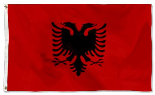 Albania Albanian Bandiera Esterna 150X90Cm Divertenti Bandiera Da Giardino Stagionale Bandiere Da Giardino Per Casa Prato Festival