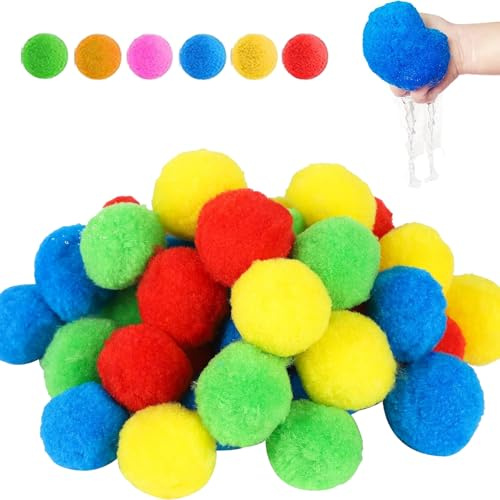 KiddoSpace Wiederverwendbare Wasser-Schwammbälle, Weiche Wasserbomben Silikon, Sommer Spielzeug Für Garten Pool Strand Wasserschlacht Für Kinder & Erwachsene (30Pcs)