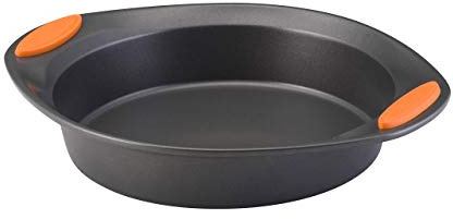 Rachael Ray Yum -o! Nonstick Bakeware Baking Pan With Grips / Nonstick Cake Pan With Grips, Round - 9 Inch, Gray