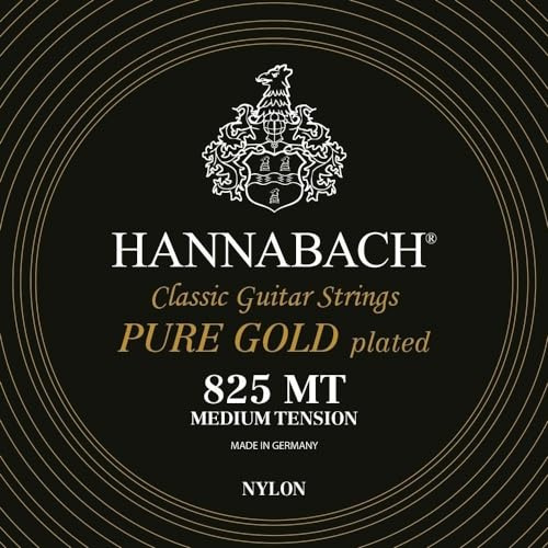 Hannabach Klassikgitarrensaiten Serie 825 Medium Tension Spezialvergoldung - Komplettsatz