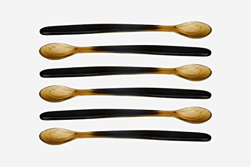 Kost Kamm Joghurtlöffel Wasserbüffelhorn, 23 cm lang, 6 Stück