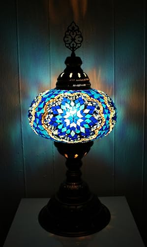 Samarkand - Lights Mosaiklampe Mosaik - Tischlampe XL Stehlampe orientalische lampe Blau