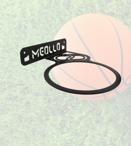 MEOLLO Support Mural Rangement pour Ballon Basket-Ball (100% Acier) (Noir, One Size)