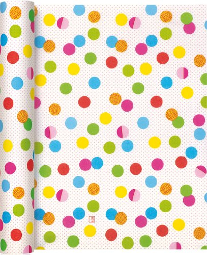 Tischläufer Rolle Bunte Punkte auf weiß/Airlaid/Tischband für Party/Geburtstag 40cm x 4,90m