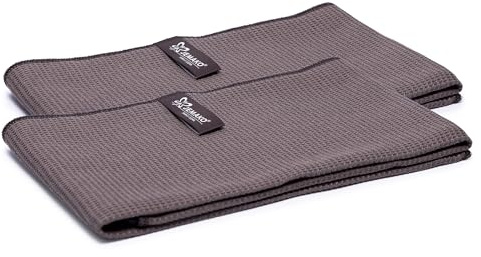 Jemako 2er Set Trockentuch groß 45 x 80 cm, inkl. Profi-Feinwäschenetz (Taupe)