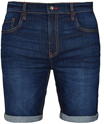 westAce Mens Slim Fit Stretch Cotton Chino Shorts [Dark Blue - Denim, 34 Waist]