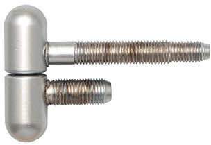 Gedotec Türbänder Zimmertüren Stahlzargen-Band Metall Einbohrbänder 2-teilig für gefälzte Holztüren | Band Gr. ø 16 mm | Stahl Chrom matt | 1 Stück - Design Türscharnier mit Rund-Kopf für Innentüren
