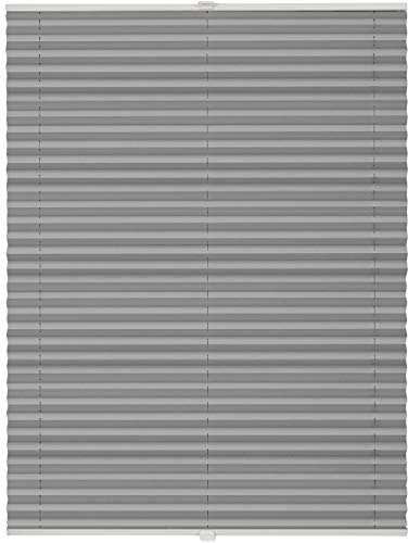 ondeco Plissee Klemmfix auf Maß für alle Fenster innen, ohne Bohren, Montage Klemmträger Sonnenschutz Sichtschutz Rollo Blickdicht Hellgrau B: 71-80 cm, H: 101-150 cm
