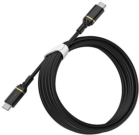 OtterBox USB C-C PD 3M Robustes Schnelllade-Kabel, Performance Serie, Schwarz