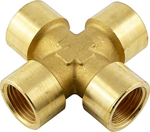 Fittingteile - Kreuz-Stück Verteiler Innengewinde Druckluft Wasser Sanitär Fittinge (Werkstoff: Messing - Gewinde: G 3/8)