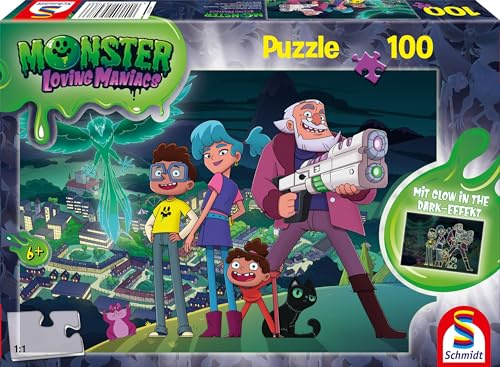 Schmidt Spiele 56476 Monster Loving Maniacs, Nacht über Gruselbruch, 100 Teile Kinderpuzzle