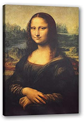 ZHONGYUTONG Leonardo Da Vinci Berühmtes Gemälde Lächeln der Mona Lisa Leinwandbild mit Rahmen Klassische Reproduktionen Kunstdrucke Wandposter für Wohnzimmer Heimdekoration (30x45cm)
