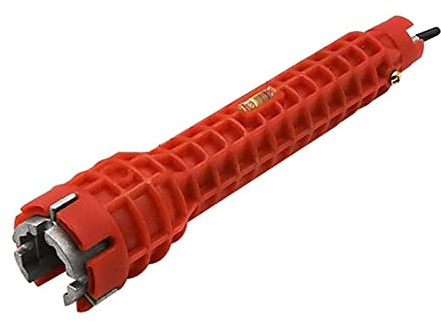 Risegun 8 in 1 Plumbing Wrench, Sink Faucet Installer, Multi Purpose, Red, 250mm