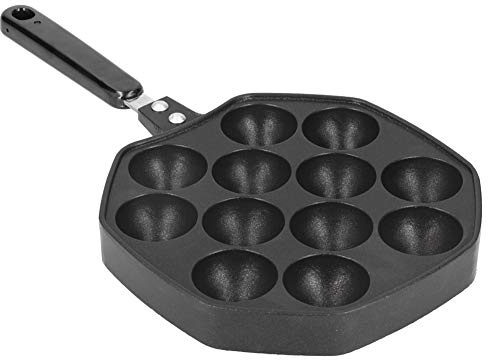 BORDSTRACT Padella Takoyaki a 12 cavità, mini teglia per pancake in alluminio Padella per pancake con fondo piatto Antiaderente Hamburger per uova per cucina Torta da forno