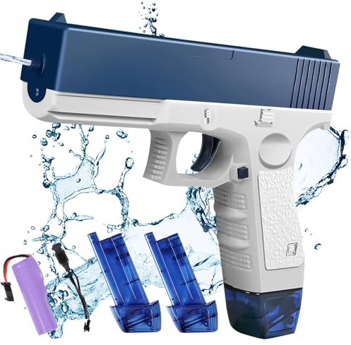 OSDUE Pistola de Agua Eléctrica para Adultos y Niños, Alcance Máximo 32 Pies, Automática de un Toque, Juguete para Piscina, Verano y Fiestas en La Playa