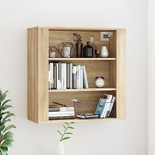 Bussandri Exclusive - Wandschrank Sonoma-Eiche 80x33x80 cm Holzwerkstoff