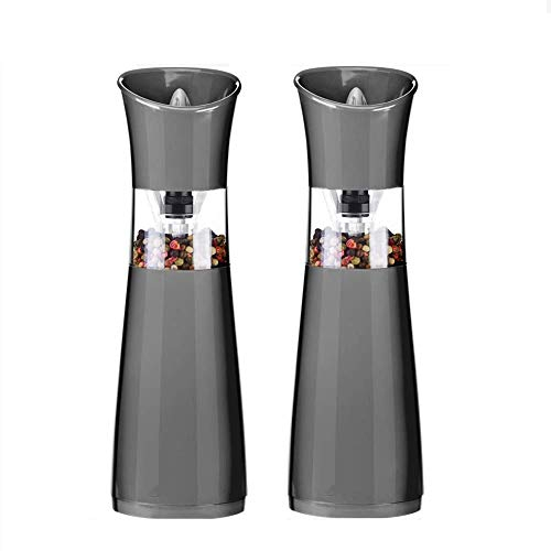 Moulin à sel, moulin à poivre, ensembles de moulins à sel et à poivre électriques à gravité professionnels, moulin à poivre et moulin à sel alimentés par batterie, capacité élevée, grossièreté de mout