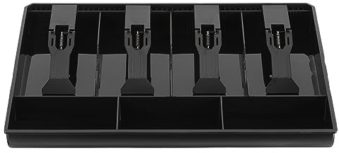 PATIKIL Cash Register Drawer Insert Tray, Removable 4 Bill / 3 Coin, 13 Money Tray Organizer for Cash with Plastic Clip for Businesses, Registers, and Classroom