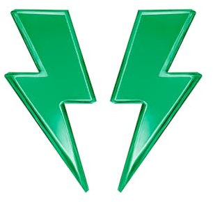 Pendientes Rayo Mujer de Acero y Metacrilato Efecto Espejo (Verde)