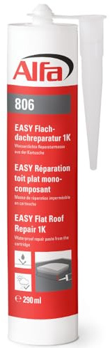 Alfa Flachdach Reparatur 290 ml – Dichtmasse für Risse & Fugen | Profi-Qualität – Lösemittelfreie Reparaturmasse - wasserdicht - UV-beständig - überstreichbar und feuchtigkeitshärtend