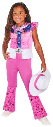 Rubie's Official Barbie Cowgirl Costume for Kids – Includes Jumpsuit, Hat and Tie, Perfect for Themed Parties
