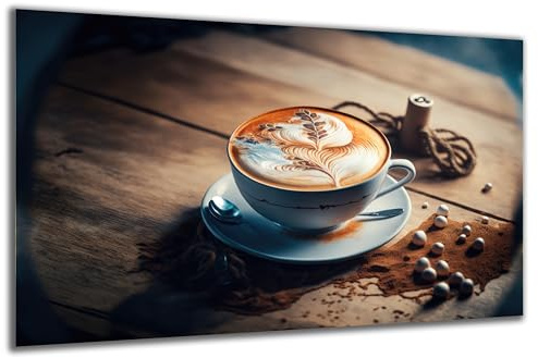 DARO Design - Wand-Bild auf 6mm HDF 60x40 cm Kaffee-Tasse Milchschaum - Wand-Deko Bilder Geschenk
