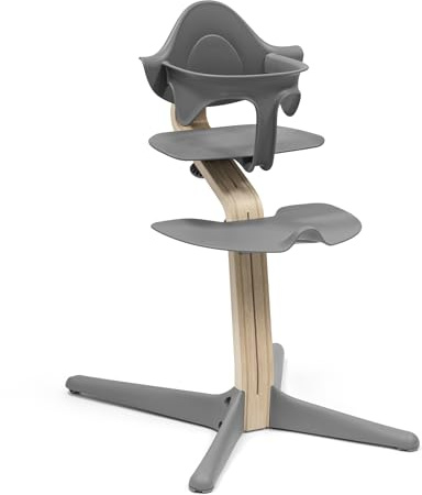 Stokke Nomi Stuhl + Babyset, Grey - Inspiriert zu aktivem Sitzen & Bietet Unterstützung, während das Baby sitzen lernt - Bis 150 kg belastbar