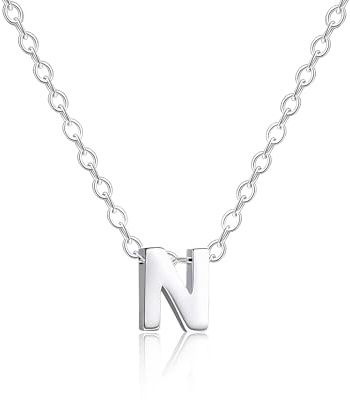 TOLOWOBK Kette Damen mit Buchstaben Silber Edelstahl Halskette A-Z Buchstabe Silberkette Damen Mädchen Personalisierte Anhänger Ketten Weihnachten Geburtstag Geschenke für Mama Töchter Enkelin