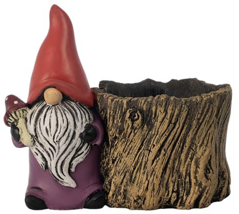 Castell Deco - Maceteros Decorativos Interior Maceta Decorativa Exterior Plantas Flores suculentas jardín o terraza Cactus macetero Pintado Grande o pequeña hogar. Duendes. (CD-Maceta-Duende-M)