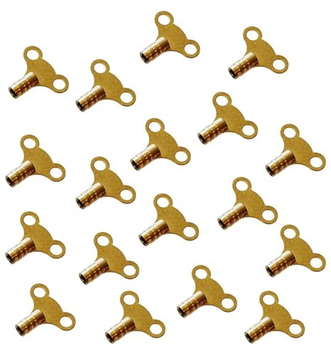 PNJB Radiator Key, Clock Type Solid Brass Key, Key for Bleeding and Air Vent, Radiator Valve, Easy Grip, Sturdy and Durable Design, Venting Air Valve (18 Pcs)