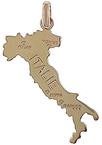 Pendentif carte Italie Plaqué Or 750/000 - Mixte - idée cadeau anniversaire noël