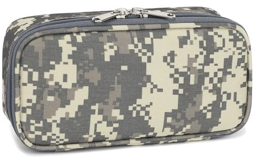 FlowFly Pencil Case for Girls Boys, Large Capacity Pencil Pouch for Kids, Portable Soft Pen Bag for Teens, Digital Camo
