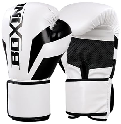 Professionelle Boxhandschuhe, Boxhandschuhe für Herren, Boxhandschuhe für Damen, echtes Leder, schwere Boxhandschuhe mit belüfteter Handfläche und verstellbaren Riemen, für Boxen, Mama, Muay