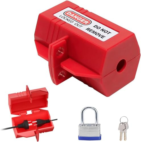 Abschließbare steckdose, Stromstecker Schutzbox, Steckersafe mit Schloss,Steckdosenschloss, für Waschmaschine und Stromkabel, Stecker Tresor abschließbare steckdose