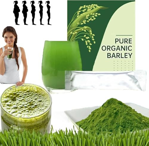 SLXYYYHW Poudre de jus d'herbe d'orge Biologique, Poudre d'herbe d'orge Pure, Poudre d'herbe de blé, Riche en vitamines, minéraux, Fibres et antioxydants