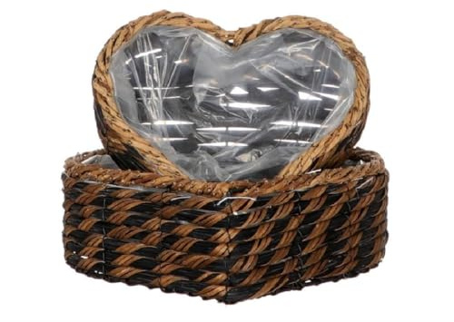 Pflanzherz I 2er-Set I 27 x 24 x 10 cm + 35 x 33 x 12 cm I Herz Pflanzkorb