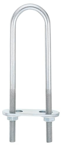QUARKZMAN 2Pcs Pernos en U Redondos M6, Ancho Interior de 23mm, Longitud de 120mm Perno de Abrazadera en U con Tuercas y Placas, de Acero al Carbono para Reparación Tuberías y Industriale
