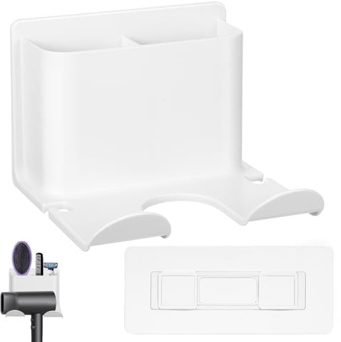 Ipetboom Soporte Secador De Pelo Autoadhesivo Para Baño Organizador Colgante De Herramientas Para Cabello Estante Montado En Pared Con Manejo Cordón
