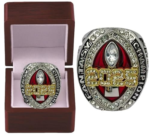 HYKJSHED 2025 Fantasy Football Ring Vatertag Sammlerstücke Meisterschaftsring Vitrine