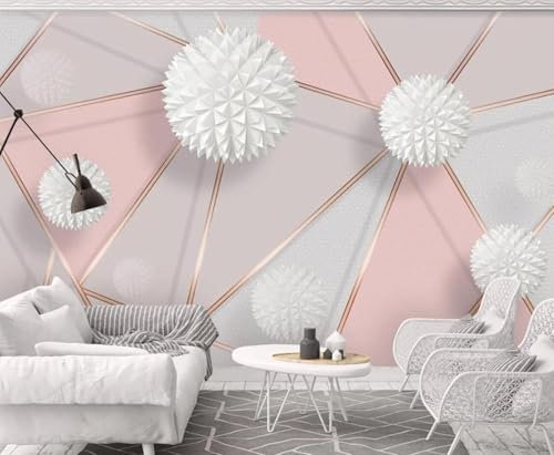 Tzxztt Decoración De Pared Con Motivos Geométricos De Mármol Rosa Papel Pintado Moderno 3d Seda En Relieve Tonos Neutros Material Ideal Para SalóN Dormitorio-250cm×170cm
