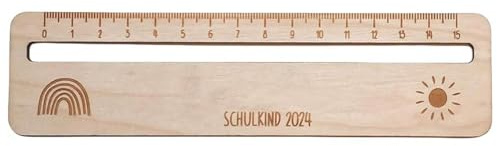 Bandes de lecture guidées - trackers de ligne de lecture, règle d'école en bois - règle en bois lisse avec double fonction pour le suivi du texte et une mesure précise, parfaite pour la pratique de la