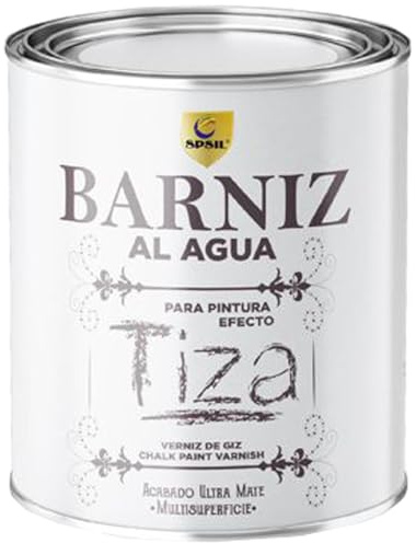 SPSIL Pintura Barniz a la Tiza Transparente Satinado 750ml - Protege la Pintura de Muebles y Proyectos de Carpintería - Aporta Belleza al Acabado - Secado Rápido