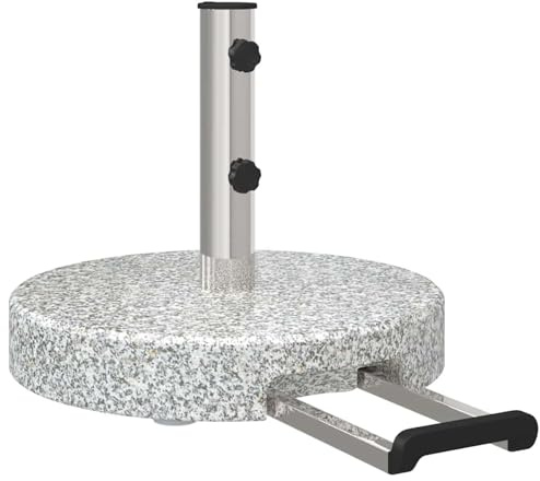 Gecheer Granite Parasol Base with Wheels - Modern Outdoor Umbrella Stand, Grey, 45x45x37.5 cm Model42002810