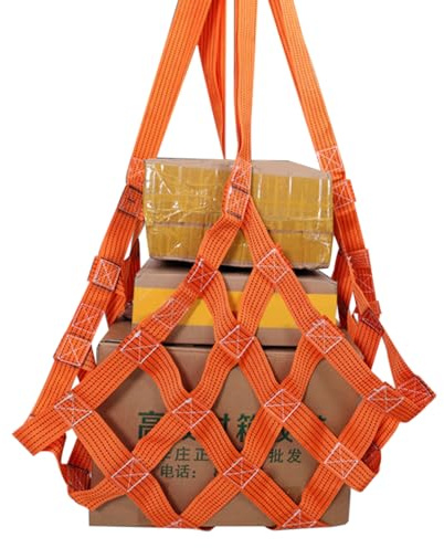 Ladungssicherungsnetz | 99 x 99 cm Gurtband Organizer | 10 cm Maschenweite Für LKW 300 kg Tragfähigkeit - für Organisation in SUV Pick up Fahrradanhänger Decke Dach Lebensmittel