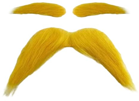 Bigote Naranja Divertidos Suministros Autoadhesivos Amarillos para | Bigote Falso De Navidad Para De Navidad Festival Cosplay Maquillaje De Escenario Otoño Hoguera