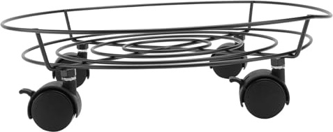 Alasum Carrello Porta Vasi Ruote in Ferro Nero Rinforzato | Vassoio per Contenitori da Balcone e Terrazza, Base Mobile per Fioriere, Facile da Pulire