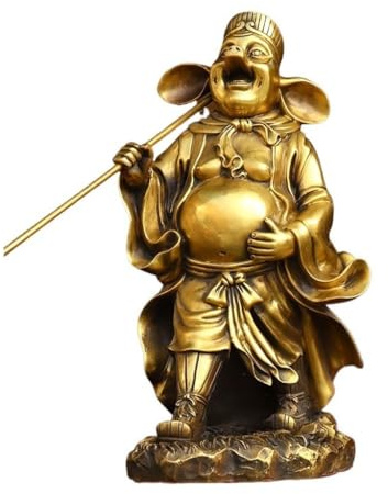 Koppar Buddha Staty Hem Skrivbord Kontor Ornament Dekor Figur 15x12x23cm